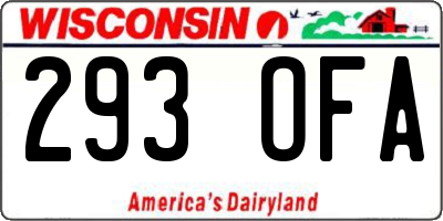 WI license plate 293OFA