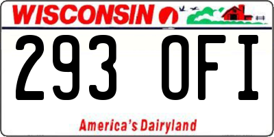 WI license plate 293OFI