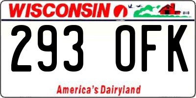 WI license plate 293OFK