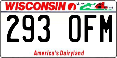 WI license plate 293OFM