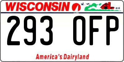 WI license plate 293OFP