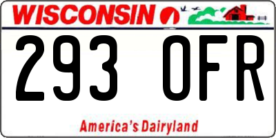 WI license plate 293OFR