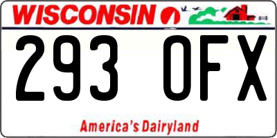 WI license plate 293OFX