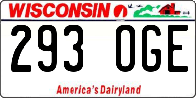 WI license plate 293OGE