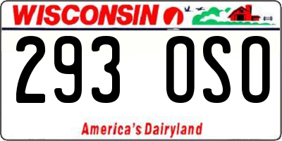 WI license plate 293OSO