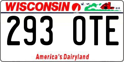 WI license plate 293OTE