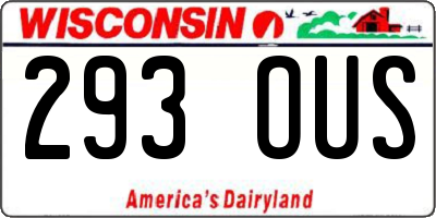 WI license plate 293OUS