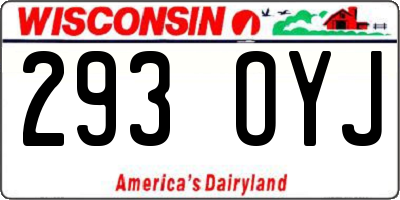WI license plate 293OYJ