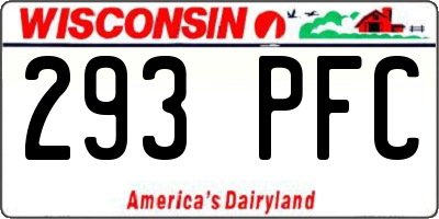WI license plate 293PFC