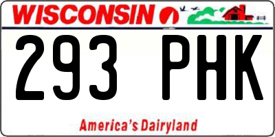 WI license plate 293PHK