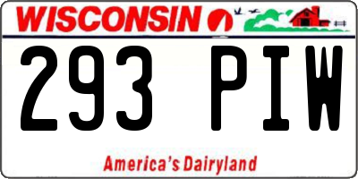 WI license plate 293PIW