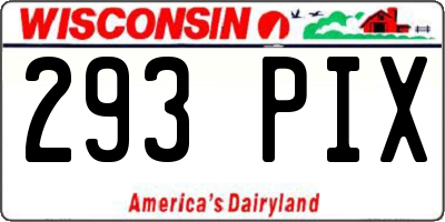 WI license plate 293PIX
