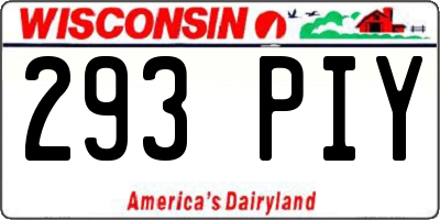 WI license plate 293PIY
