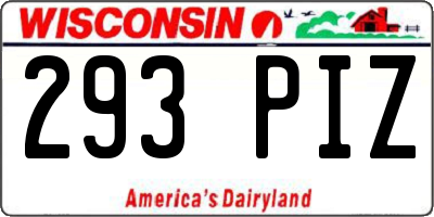 WI license plate 293PIZ