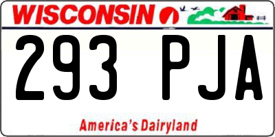 WI license plate 293PJA