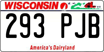 WI license plate 293PJB