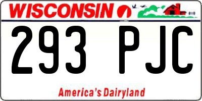 WI license plate 293PJC