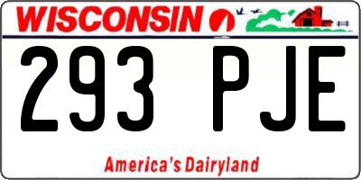 WI license plate 293PJE