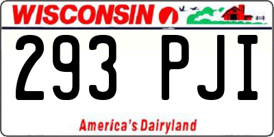 WI license plate 293PJI
