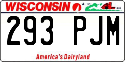 WI license plate 293PJM