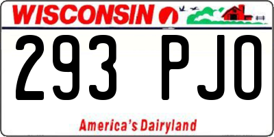 WI license plate 293PJO