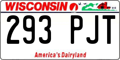 WI license plate 293PJT