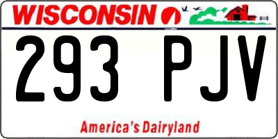 WI license plate 293PJV