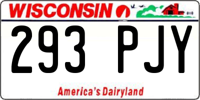 WI license plate 293PJY