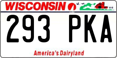 WI license plate 293PKA