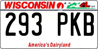 WI license plate 293PKB