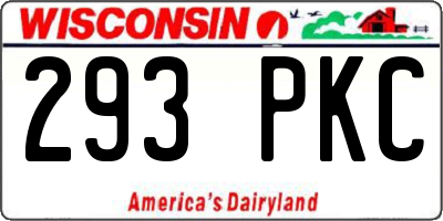 WI license plate 293PKC