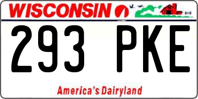 WI license plate 293PKE