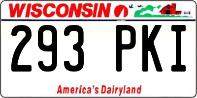 WI license plate 293PKI