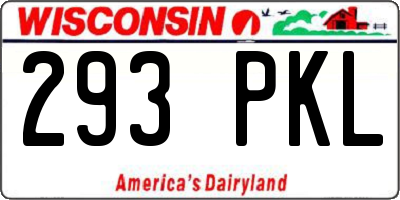 WI license plate 293PKL