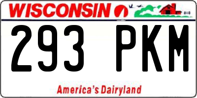 WI license plate 293PKM