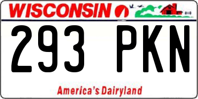 WI license plate 293PKN