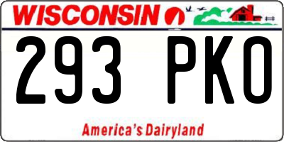 WI license plate 293PKO