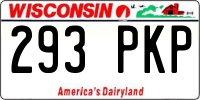 WI license plate 293PKP