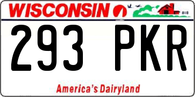 WI license plate 293PKR