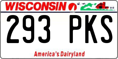 WI license plate 293PKS
