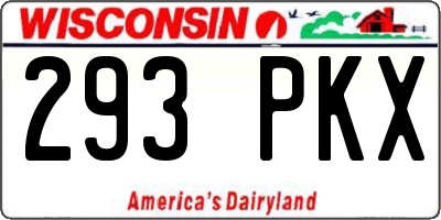 WI license plate 293PKX