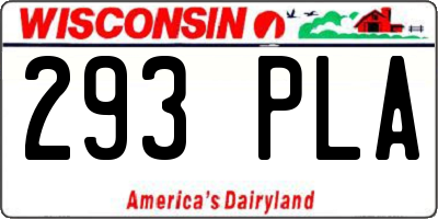 WI license plate 293PLA