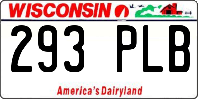 WI license plate 293PLB