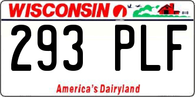 WI license plate 293PLF