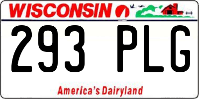 WI license plate 293PLG
