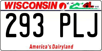 WI license plate 293PLJ