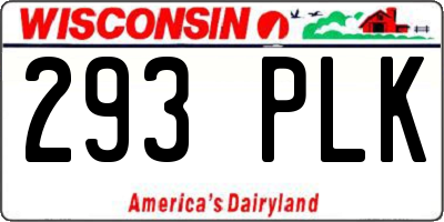 WI license plate 293PLK
