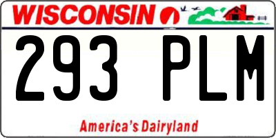 WI license plate 293PLM