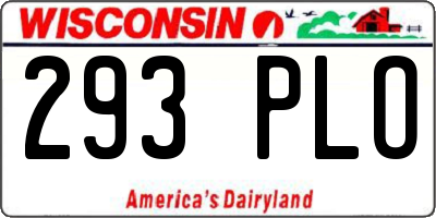 WI license plate 293PLO
