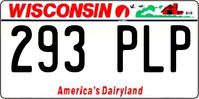 WI license plate 293PLP